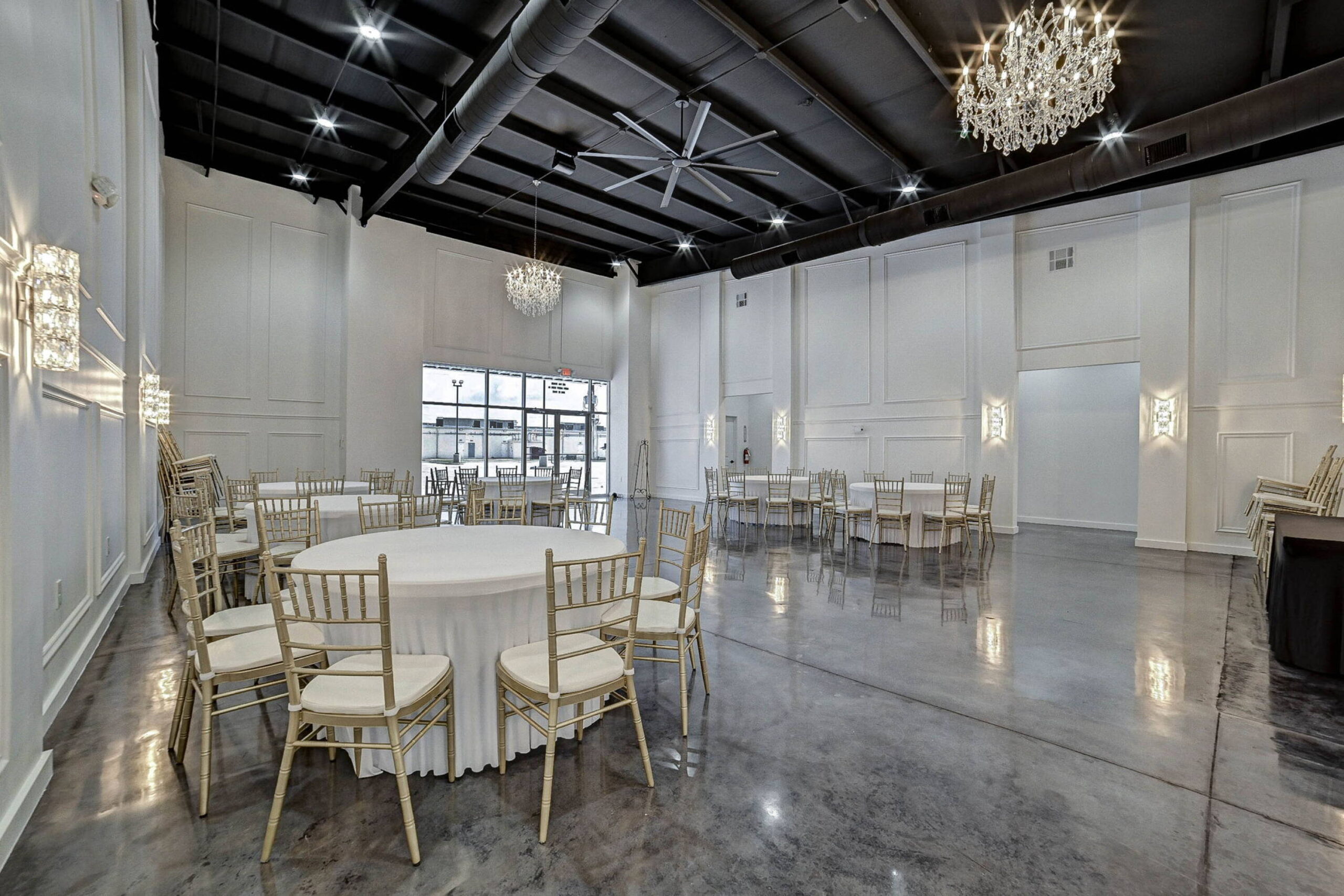 The Eden Suite open floor with 22 foot ceilings, view from the back