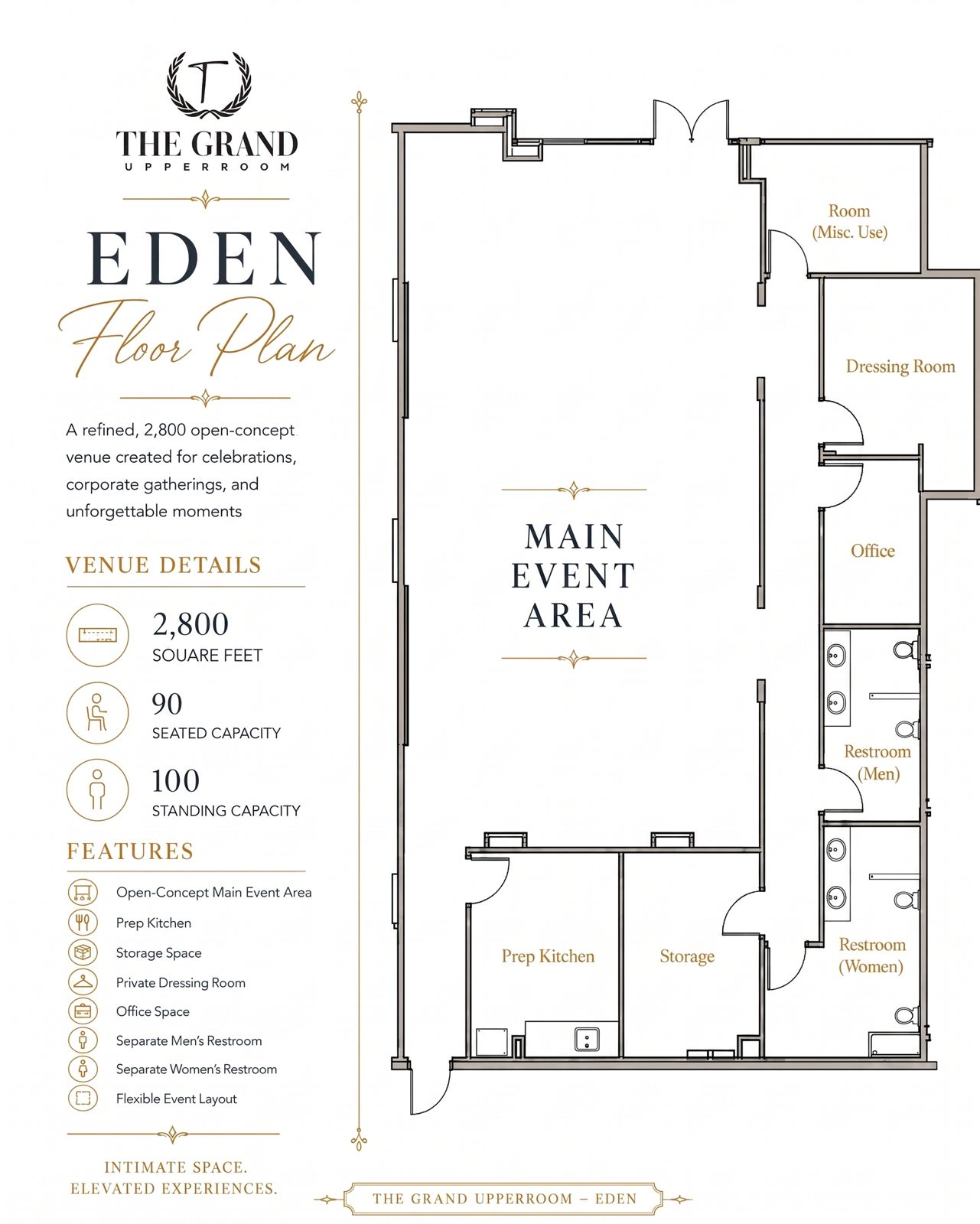 Eden Suite floor plan, The Grand UpperRoom, Katy TX